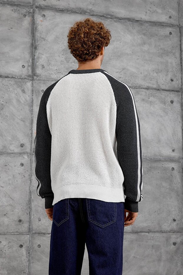 Gri BEYAZ NMRC ÖRME TRİKO - 5