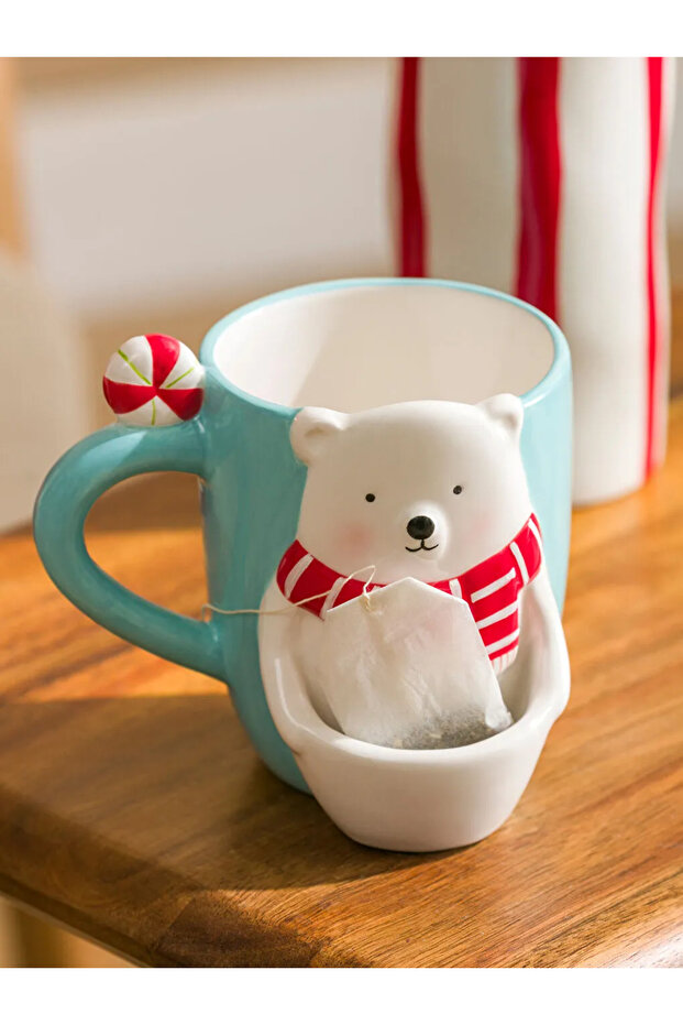 LCW HOME Mavi Yılbaşı Temalı Seramik Kupa 492 Ml - 3