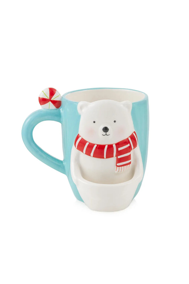 LCW HOME Mavi Yılbaşı Temalı Seramik Kupa 492 Ml - 5