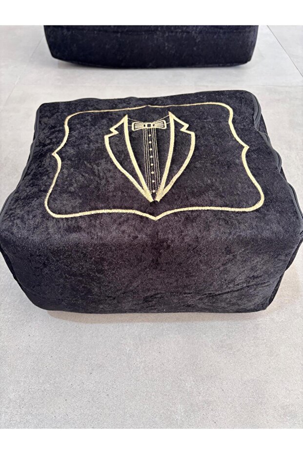Dowry Bag, Velvet Gold Embroidered Single Bag Engagement Bride Groom Dowry Bag
