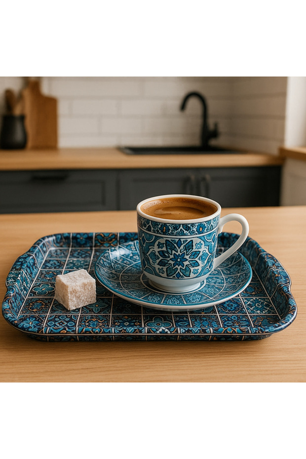 Ethnic Pattern Metal Tray Tea Coffee Tray - Presentation Tray