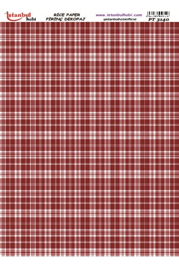Rice Decopage Paper 30X42Cm Pt-3140 Plaid