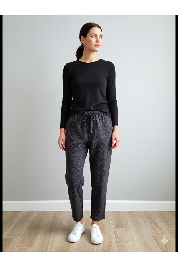 Women's Winter Herringbone Patterned Trousers