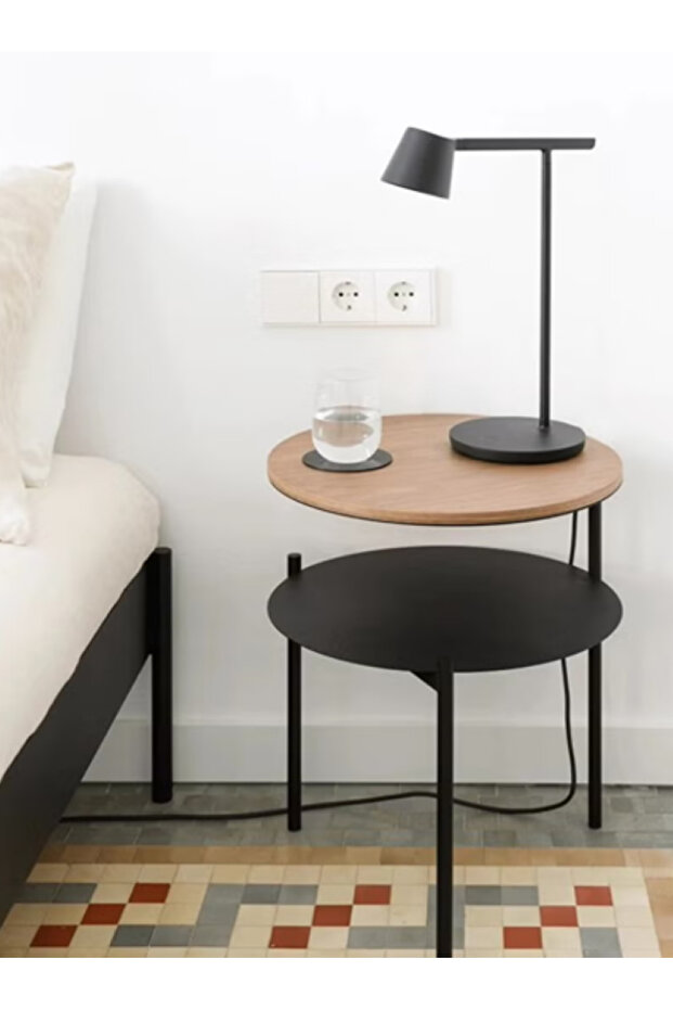 Sharbedo Double-layer Coffee Table, Sofa Side Table, Small Balcony, Simple Coffee Table, 40x40x52.4 - 2