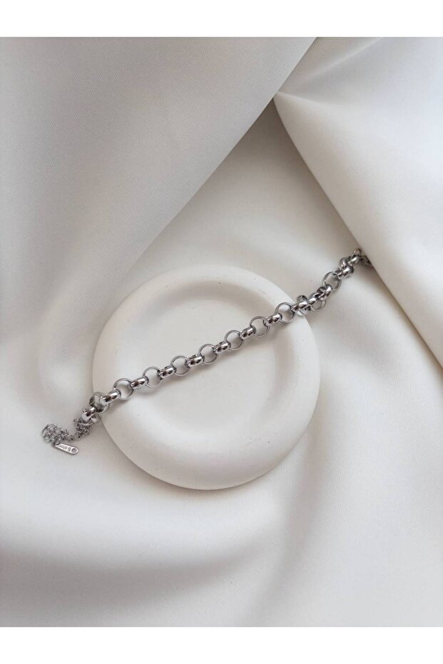 Steel Interlocking Ring Chain Bracelet - Silver Color Steel Bracelet