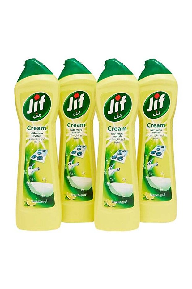 Jif Pack of 4 Cream Cleaner With Micro Crystals Technology Lemon Eliminates Grease Burnt Food And L