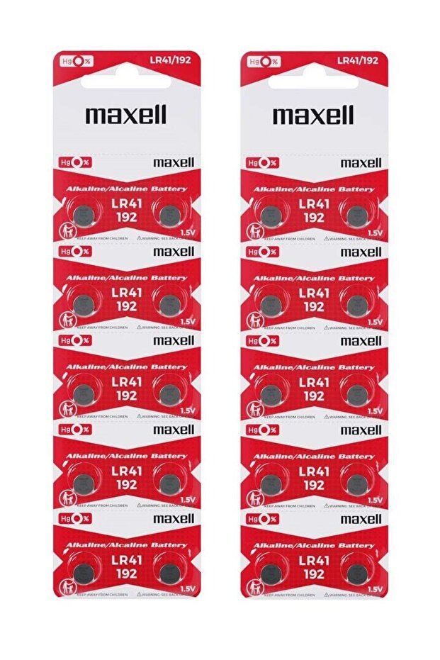 Maxell 20-pieces LR41 192 Alkaline 1.5v Battery