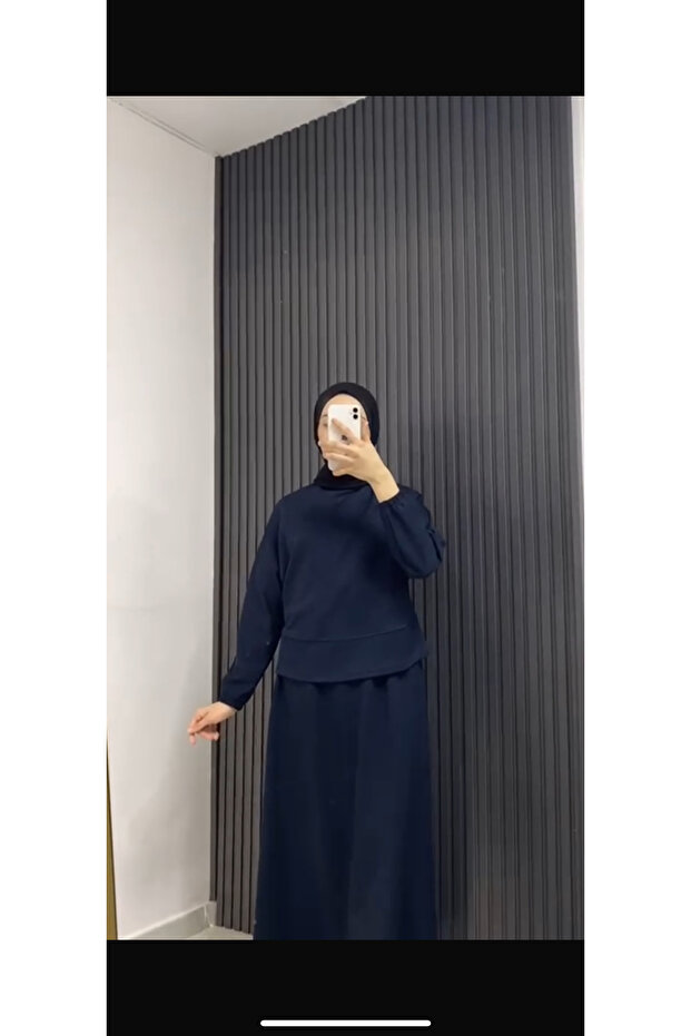 Modal Modest Skirt Blouse Two-Piece Set
