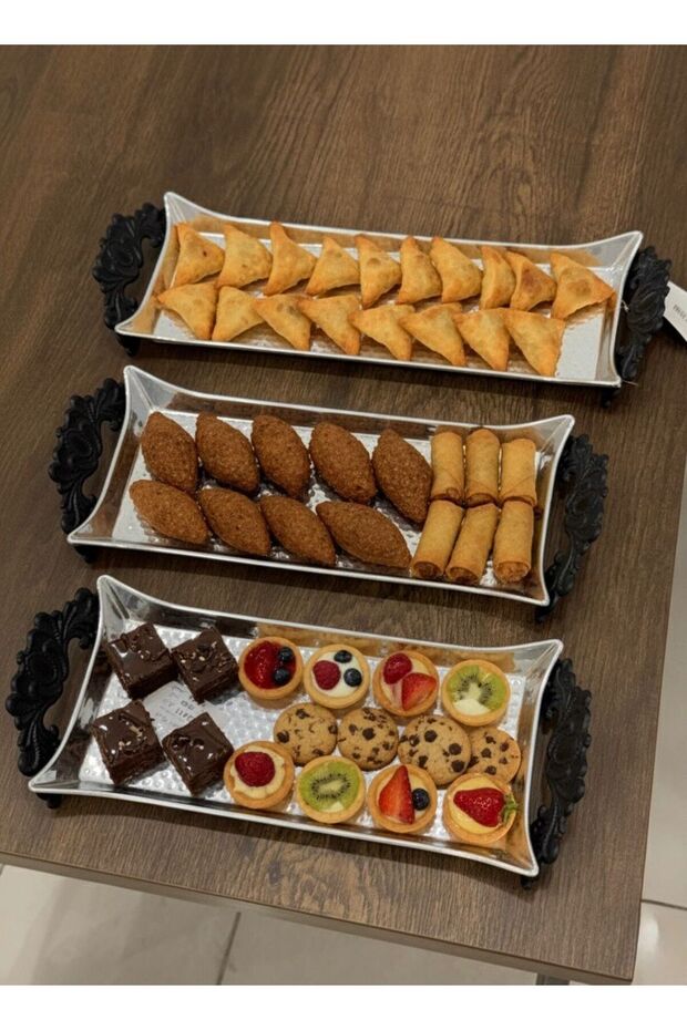 طقم صواني تقديم مستطيلة 3 قطع - 2