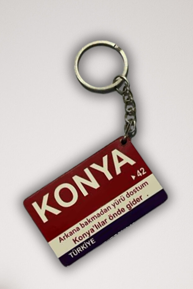 Konya Retro Mdf Keychain 3X5 cm Uv Printing - 6mm Thickness | City Themed Design