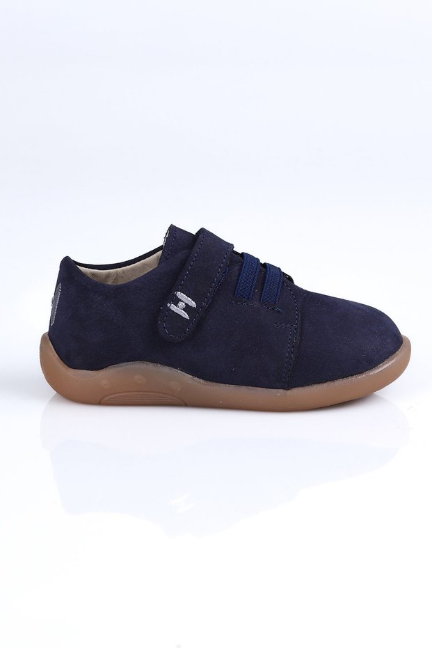 I.250 Genuine Leather First Step Shoes-Navy Blue - 22