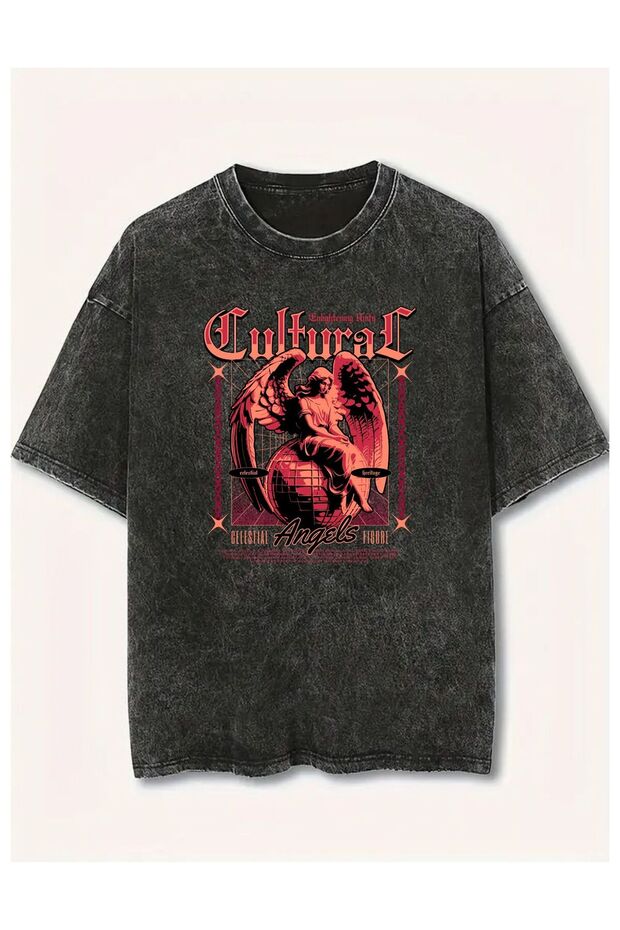 Printed Unisex Vintage Washed T-Shirt