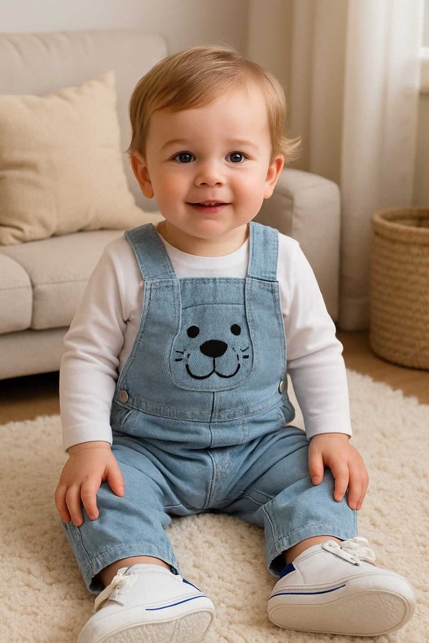 Salopet Jumpsuit with Dog Detail