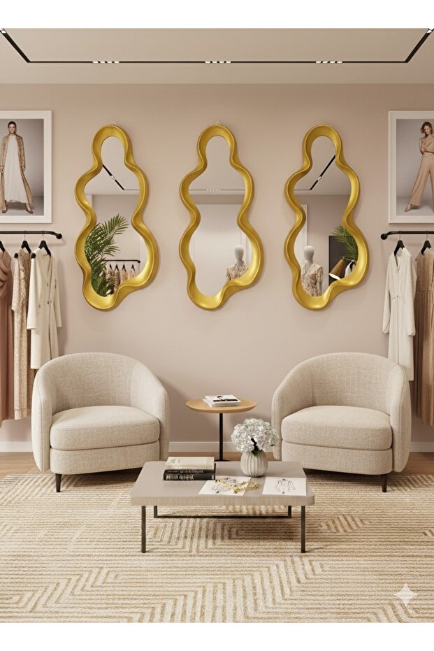 Elegant mirror set with a luxurious frame, adding a touch of sophistication to any space. 100 x 49 cm - 3