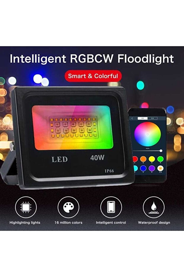 Proiector LED RGBW de 40W, Android, iOS, Bluetooth - 8