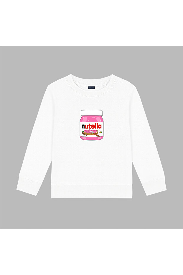 Pink Nutella Printed Young Cut 3-Thread Crew Neck Sweatshirt (Size S/M- M/L)