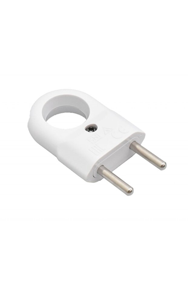 White Flat Plug with Ring 10A - 5