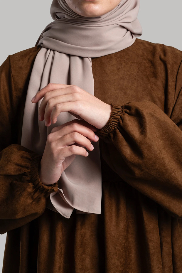 Süet Elbise Ferace - Taba - 2