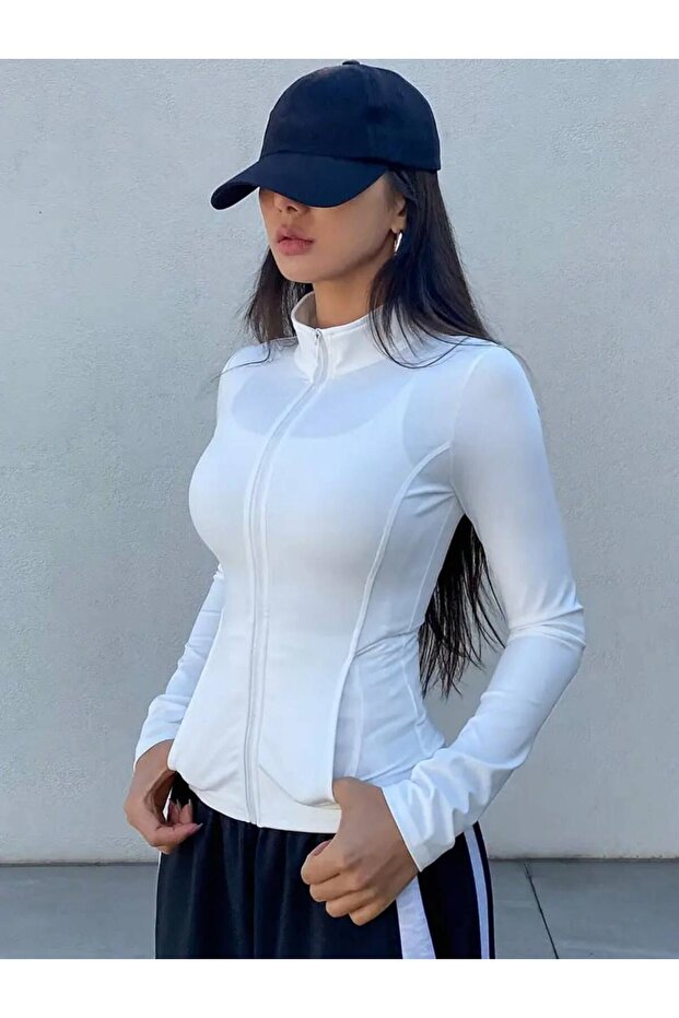 Berry Basic Slim Fit Fermuarlı Bluz - 1