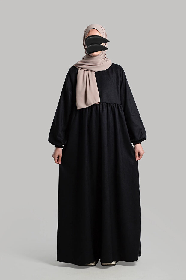 Süet Elbise Ferace - 7