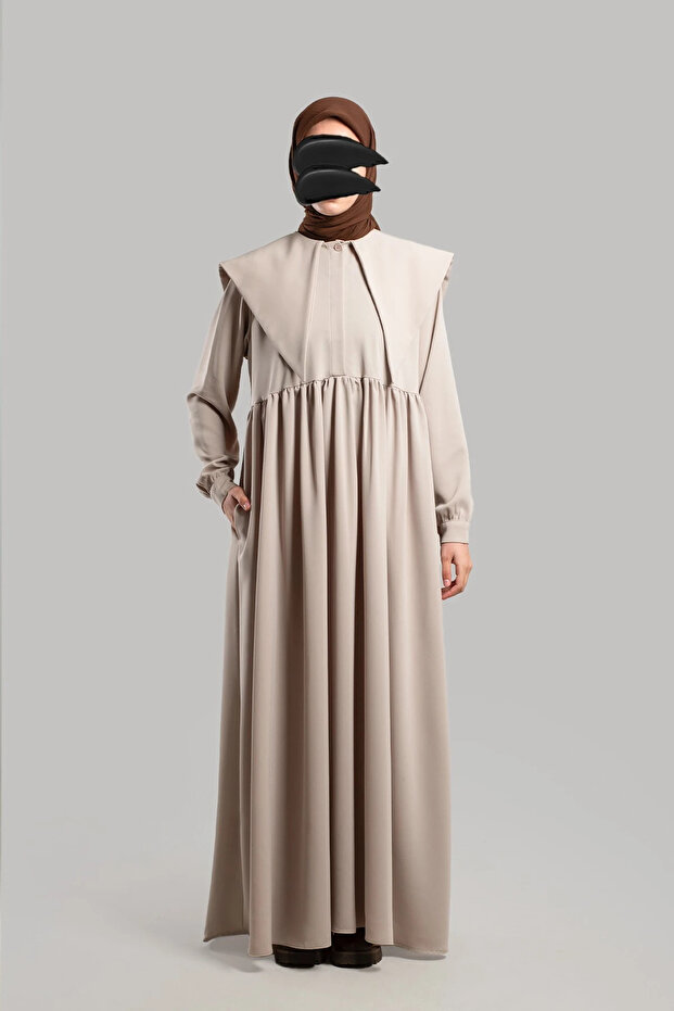 Rochie cu guler Ferace - Stone - 1