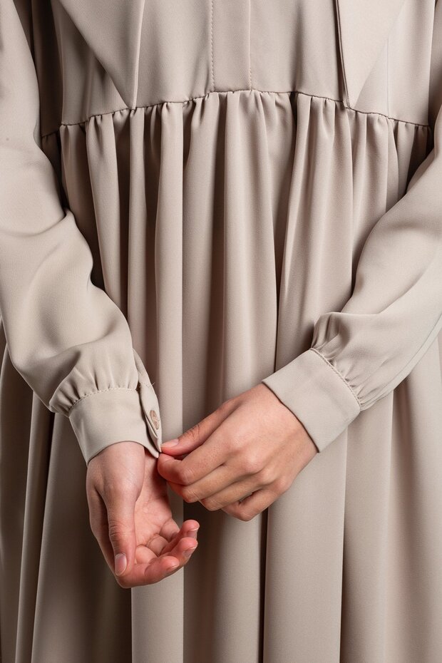 Rochie cu guler Ferace - Stone - 6