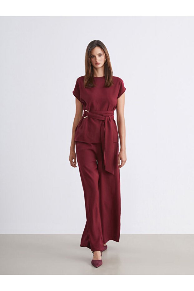 Rmz Gi̇yi̇m Farkiyla Women's Wide Leg Pants with Waist Cord