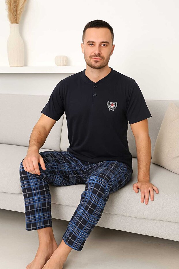 Men's Pajama Set 100% Cotton Short Sleeve