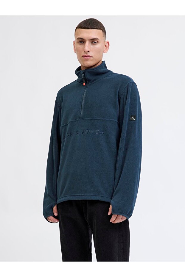 جاكيت فليس نصف سحاب من جي جي ألبيس AW25 بلون كحلي