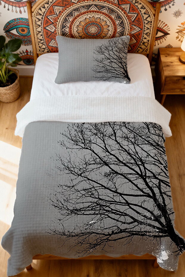 طقم بيكيه فردي منقوش بأغصان الأشجار مصنوع من القطن بنسبة 100% - 2