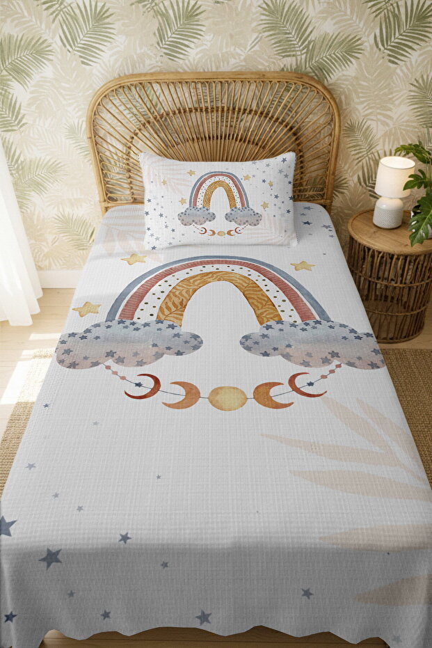 طقم بيكيه فردي بنمط قوس قزح من القطن 100% من أديديلي - 3