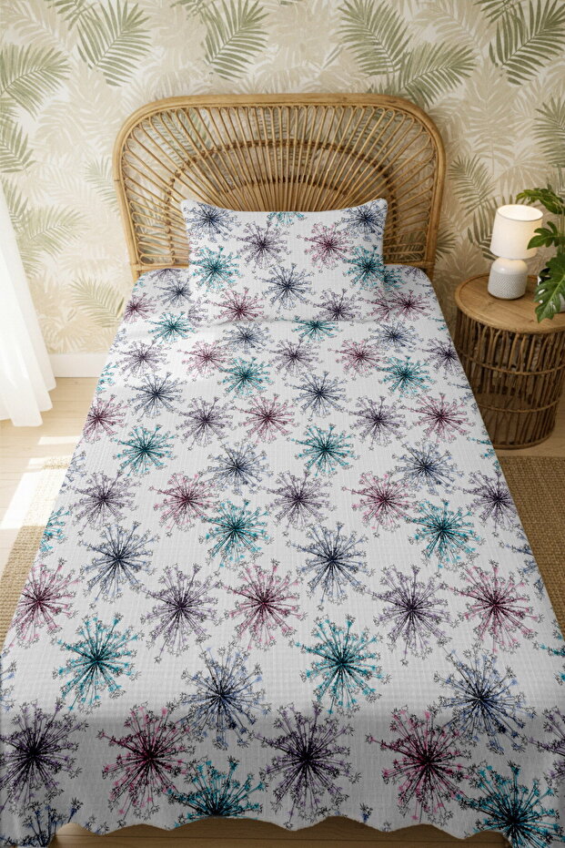 طقم بيكيه فردي منقوش من القطن بنسبة 100% - 3