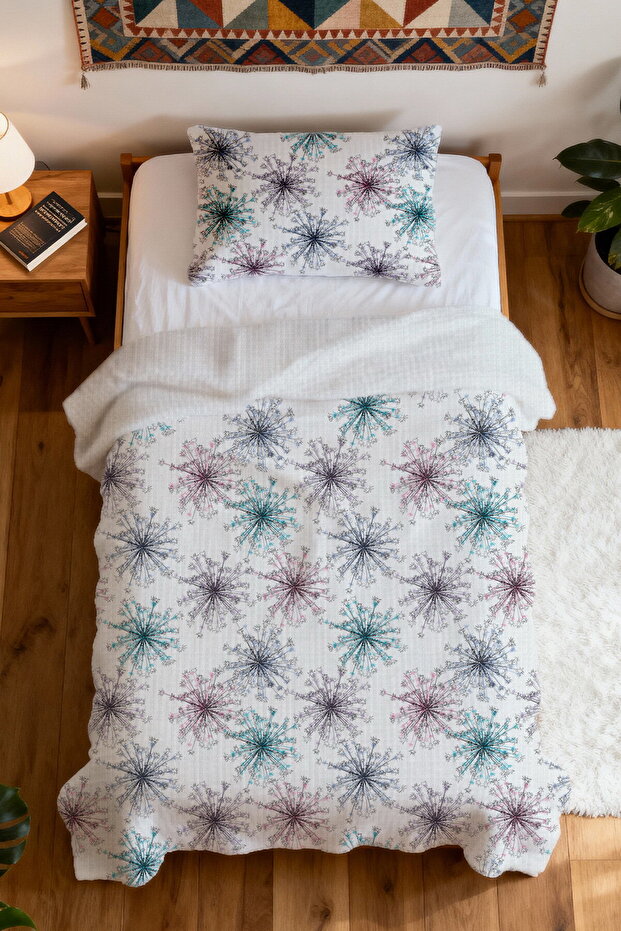 طقم بيكيه فردي منقوش من القطن بنسبة 100% - 4