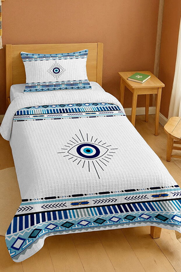 100% Cotton Bohemian Evil Eye Bead Patterned Single Pike Set