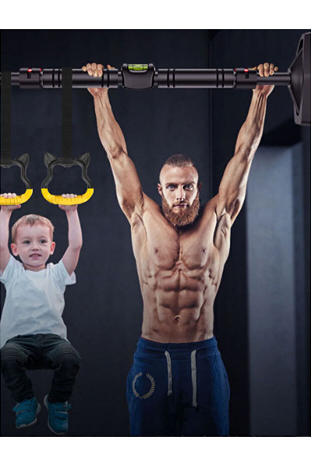 Pull Up Bar, Adjustable Width Locking Mechanism Chin Up Bar Without Screws,Push-up Bar For Doorway - 2