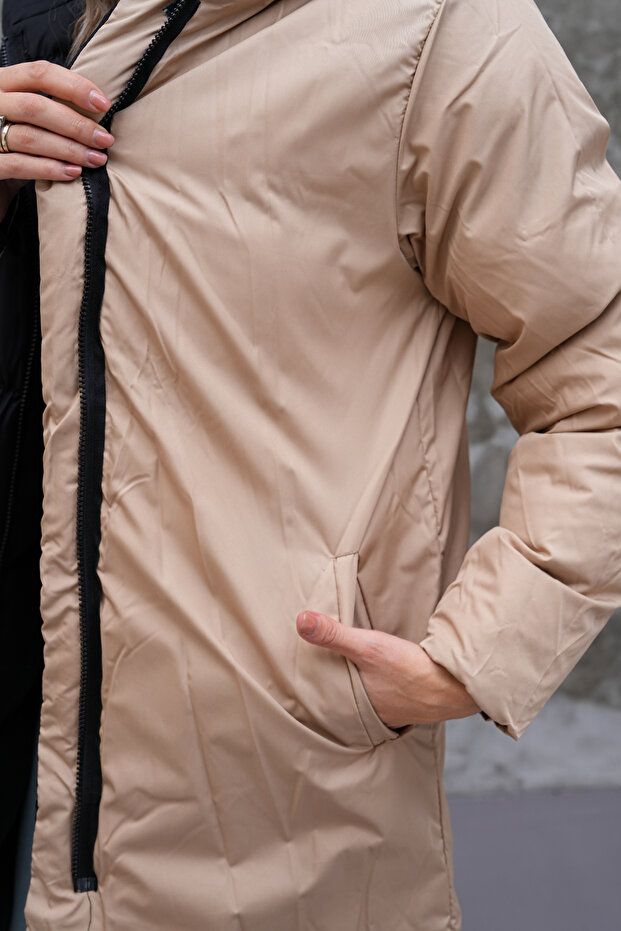 Kadın Çift Taraflı Mont - 8