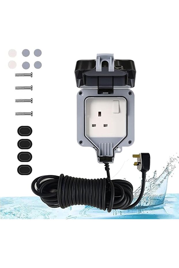 Waterproof Socket Extension Board IP66 13A UK Plug (Single Socket, 3 Meter)
