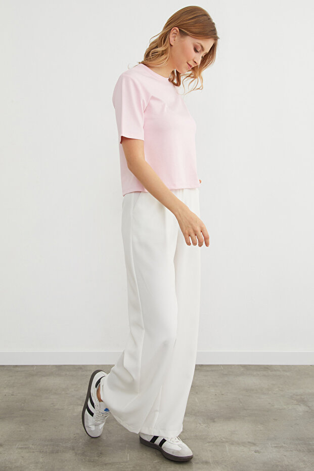 Basic Bisiket Yaka Modal Tişört - 6