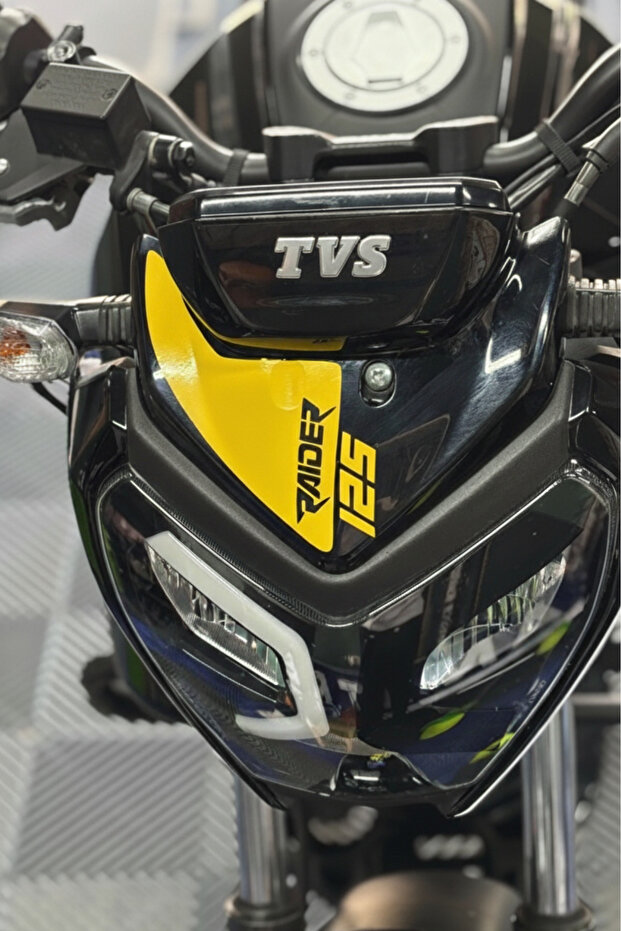 Yellow Color Raider 125 Written Head Detail Sticker (1 Piece) for Tvs Raider