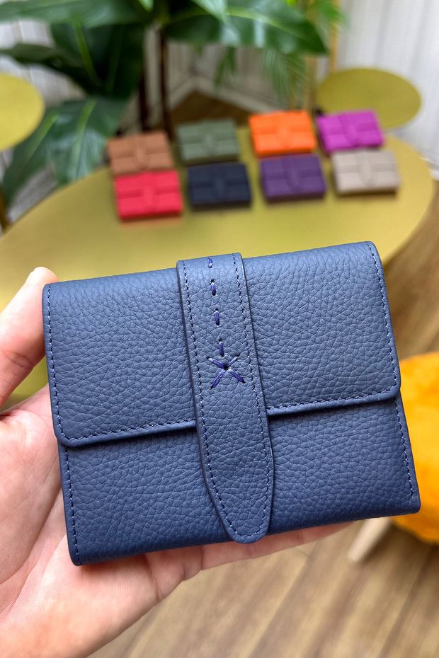 Lily Navy Blue Genuine Leather Women's Wallet Polite, Stylish and Convenient