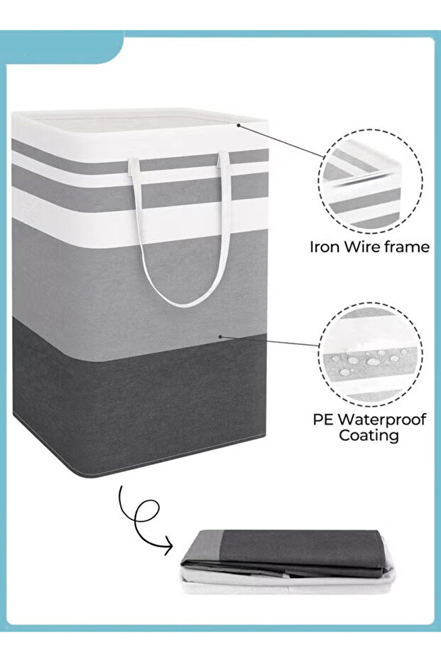 Laundry Hamper Large Collapsible Laundry Baskets, Freestanding Waterproof Clothes Hamper
