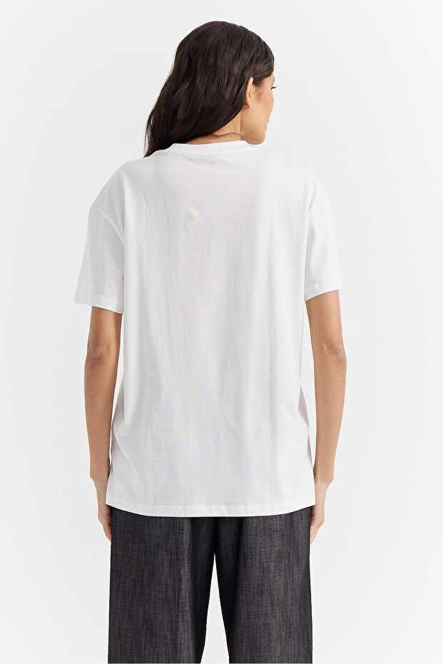 Kadın Baskılı Basic T-shirt - 7