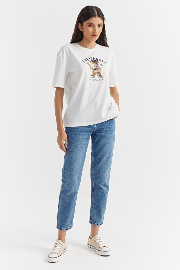 Kadın Basic Baskılı T-shirt - 5