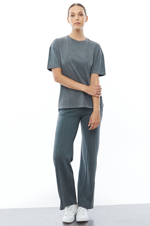 Yıkamalı Basic Oversize T-shirt - 7