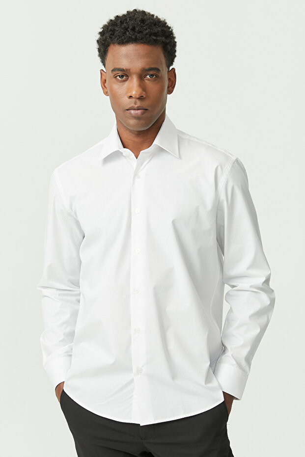 Regular Solid Color Shirt - 4