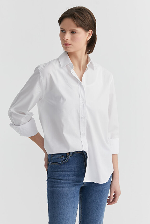 Kadın Pamuklu Gömlek - 6