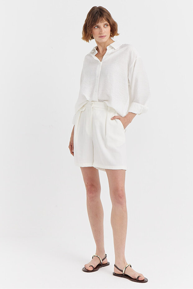 Kadın Oversize Gömlek - 6