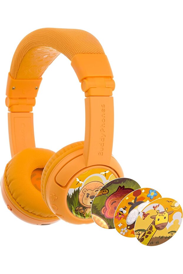 ONANOFF Play+ Wireless Bluetooth Volume-Limiting Kids Headphones - Sun Yellow