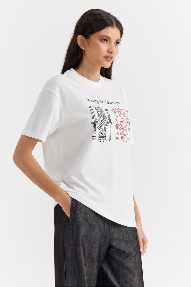 Kadın Baskılı Basic T-shirt - 2