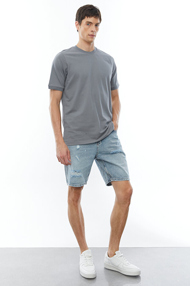Bisiklet Yaka Basic T-shirt - 6